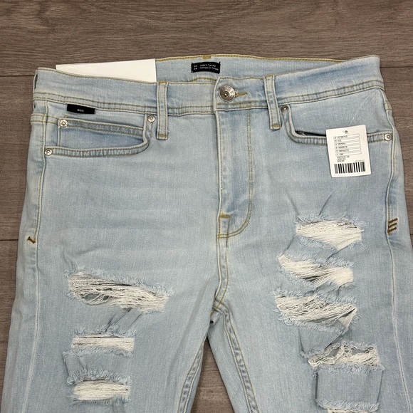 Men’s Urban Outfitters BDG 32 x 34 Jean Denim Destroyed Jeans Blue Stretch NWT - Picture 5 of 13